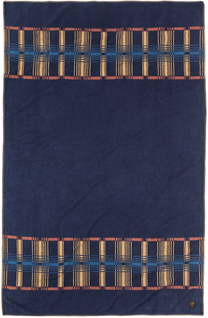 Filson cotton blanket navy Irondale pattern woven 100% cotton throw