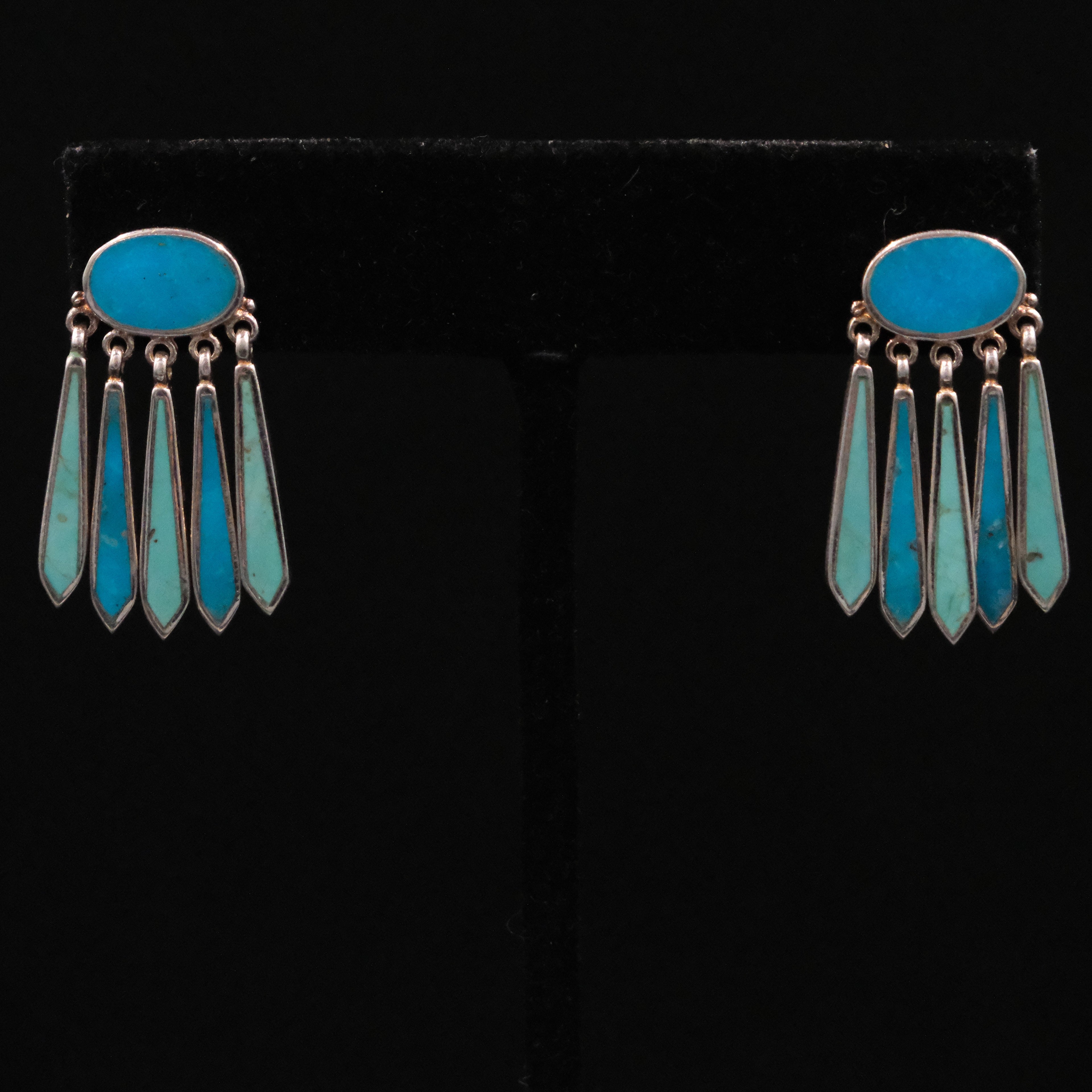 Peyote Bird Iris botanical metal earrings with post backing