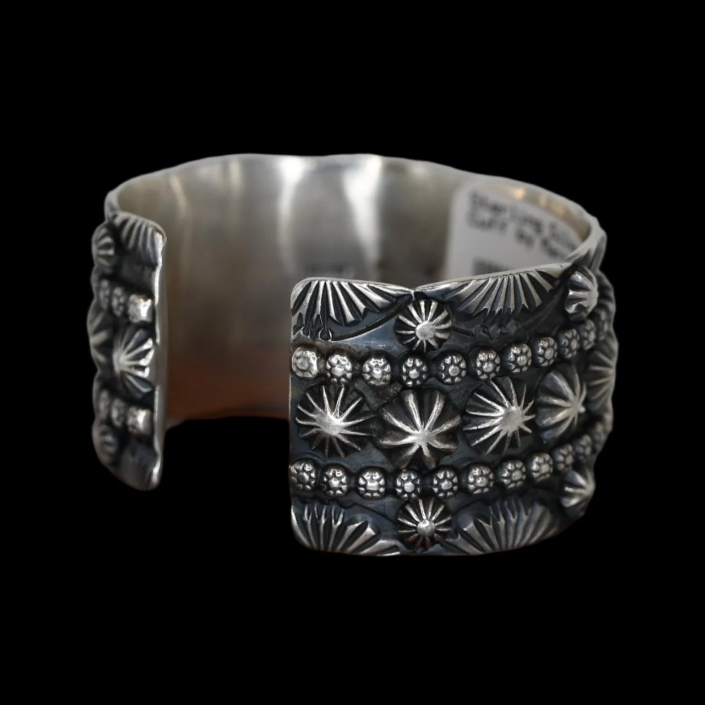 Sterling Silver San Carlos Cuff by Marc Antia-Navajo view of cuff
