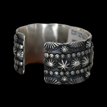 Sterling Silver San Carlos Cuff by Marc Antia-Navajo view of cuff