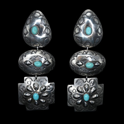View of front of earrings