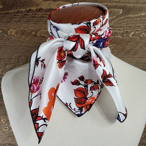 Cowboy Images Charmeuse Bouquet White 44x44