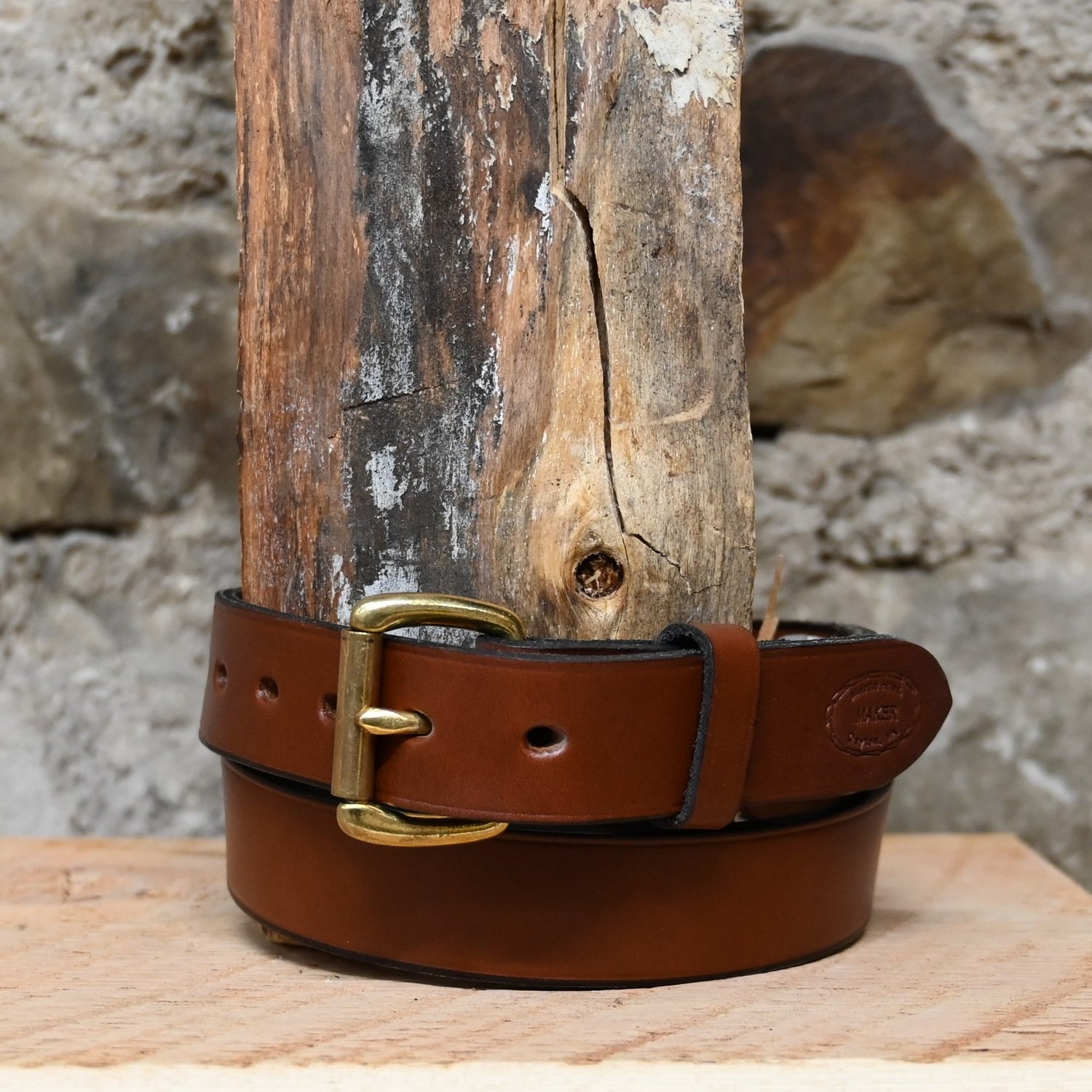 1.25&quot; Unlined Brown Belt view of belt