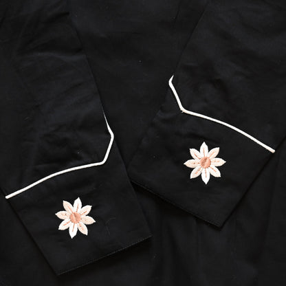 Rockmount ladies black Western shirt with horse embroidery and snap buttons