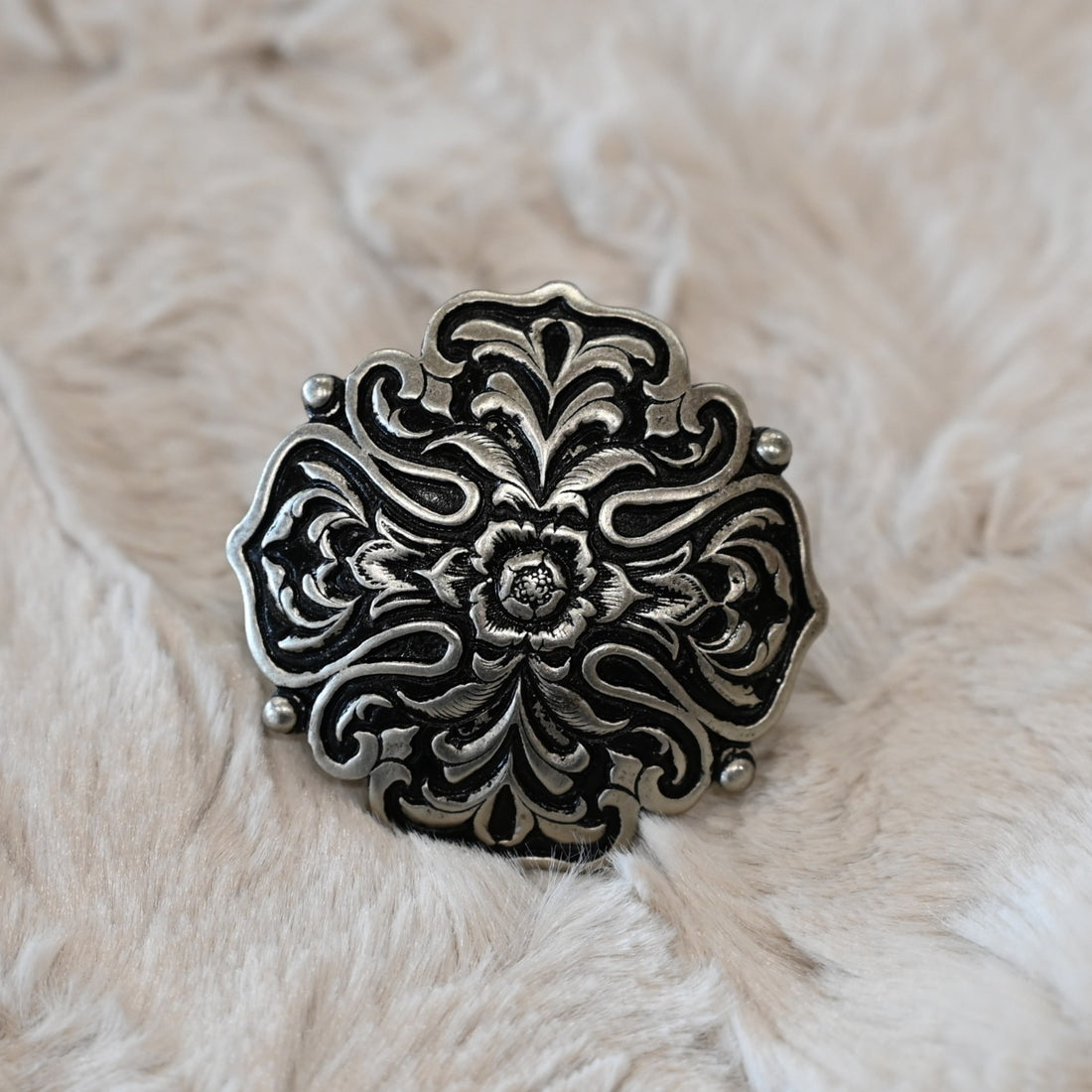 Jeremiah Watt Yuma Bronze Concho Scarf Slide