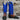 View of Hondo 16" cowboy boot with royal blue top, black roughout vamp, brown overlay, and pull holes