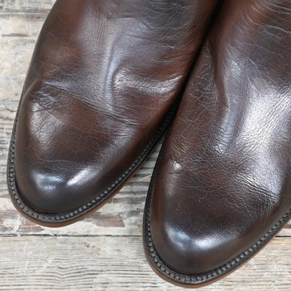 Lucchese men’s 10-inch Buffalo leather boot in burnished whiskey with roper heel