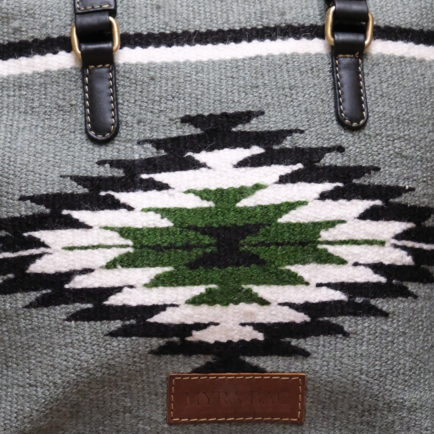 Myra Cloud Arrow printed canvas tote bag with leather trim and spacious interior