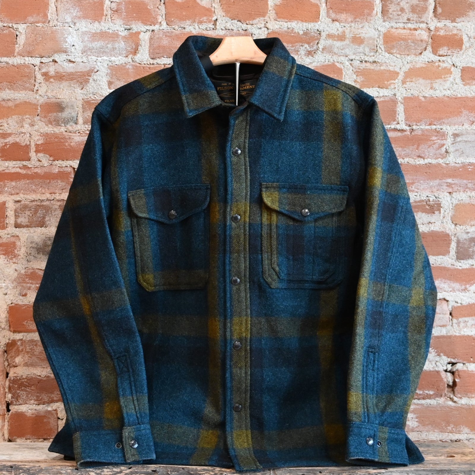 Filson Lined Mackinaw Jac-Shirt – Teal/Ochre Plaid – Atomic 79