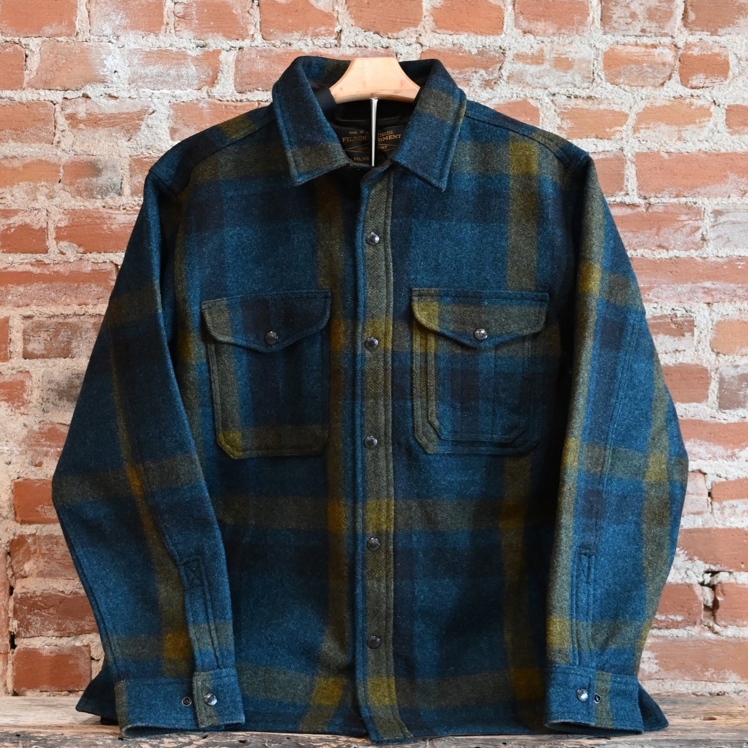 Filson Lined Mackinaw Jac-Shirt – Teal/Ochre Plaid