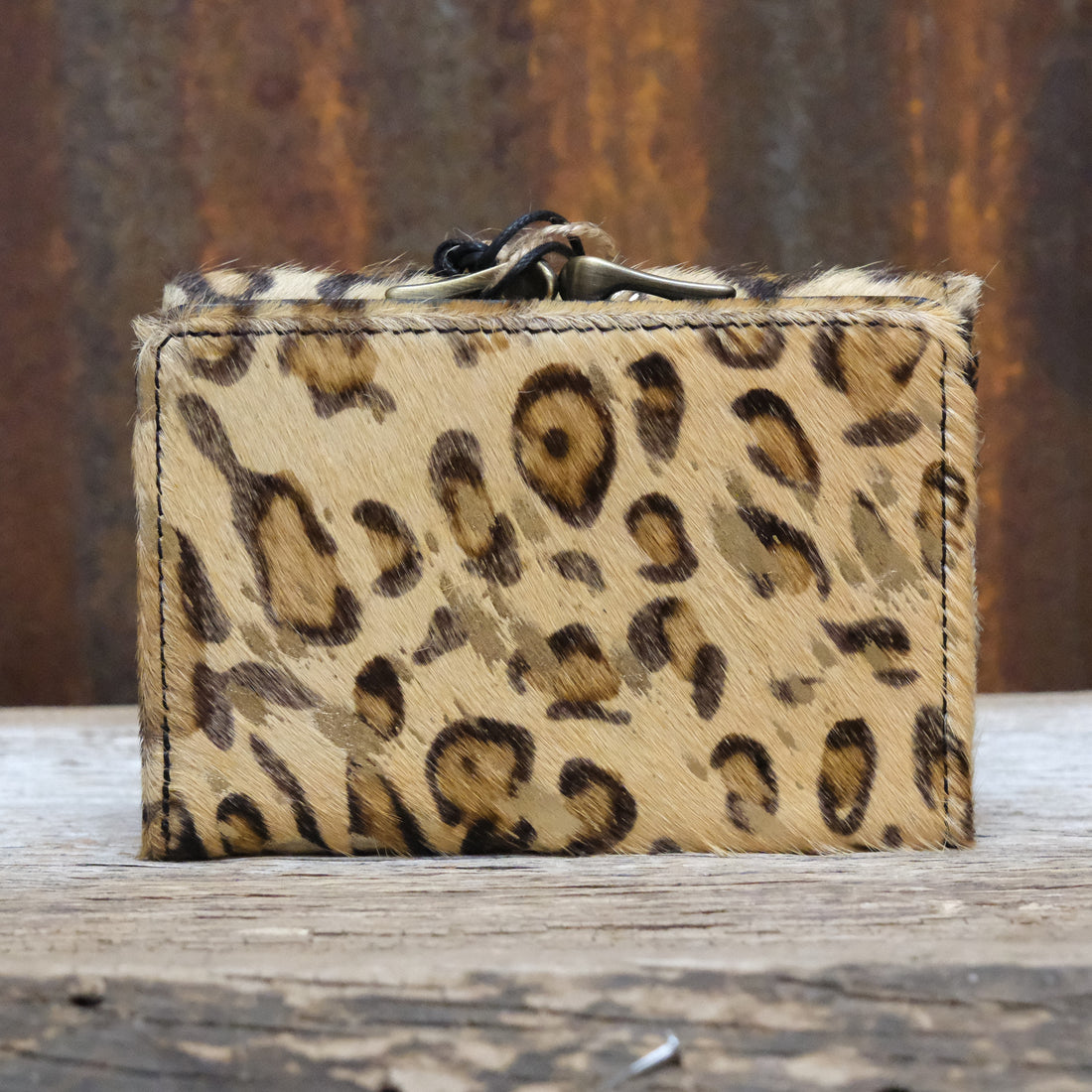 Myra Hallmark printed canvas wallet with leather trim and zipper closure