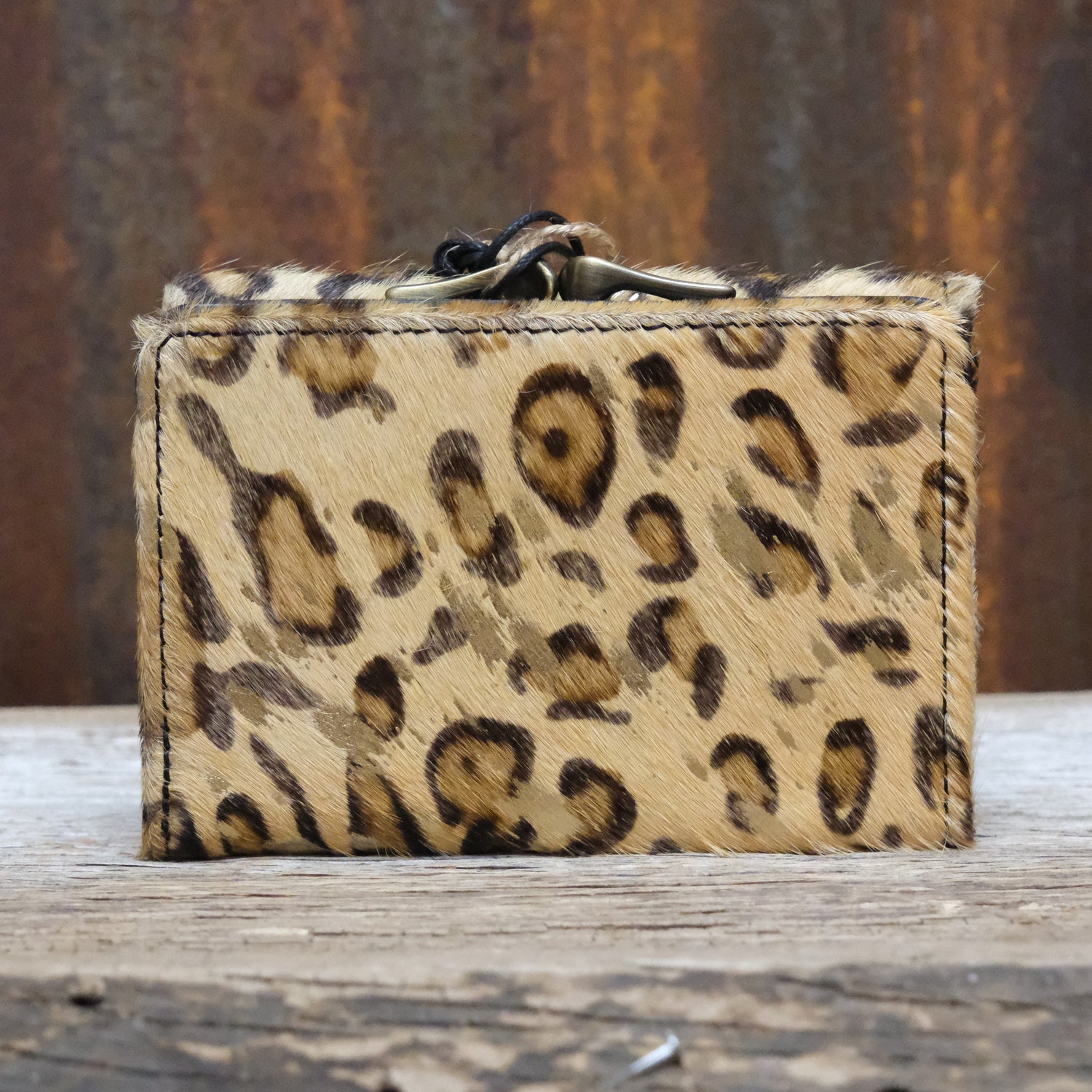 Myra Hallmark printed canvas wallet with leather trim and zipper closure