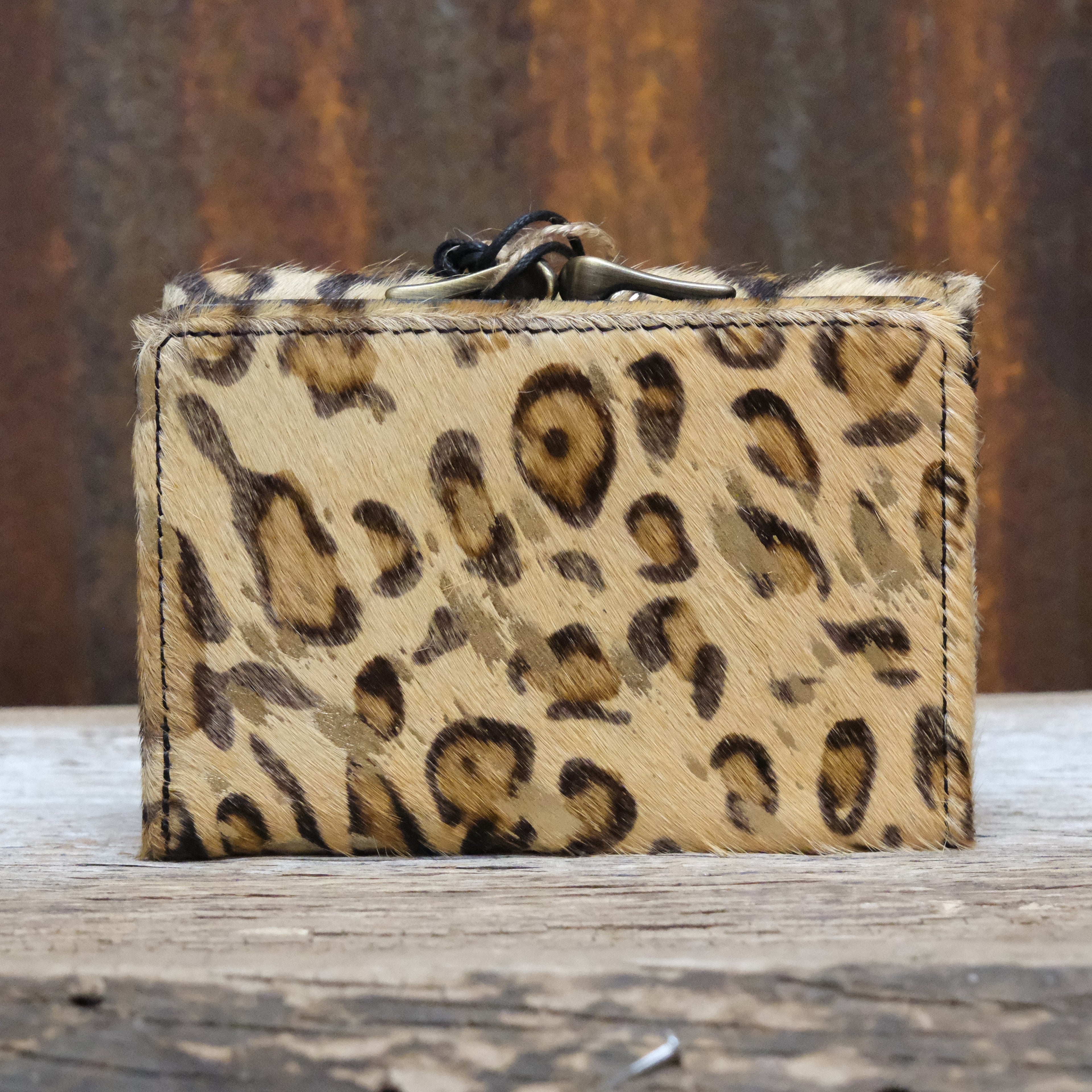 Myra Hallmark printed canvas wallet with leather trim and zipper closure