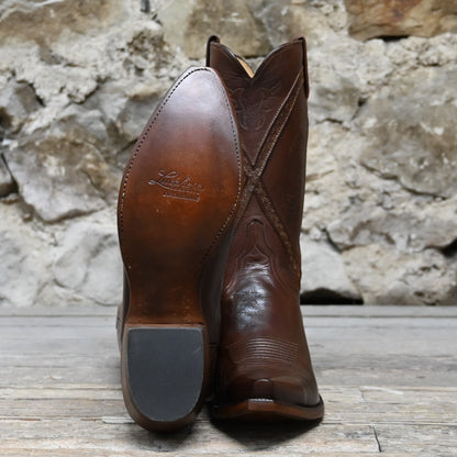 Lucchese Men’s 12-inch classic leather boot in burnished whiskey cowhide with Western heel