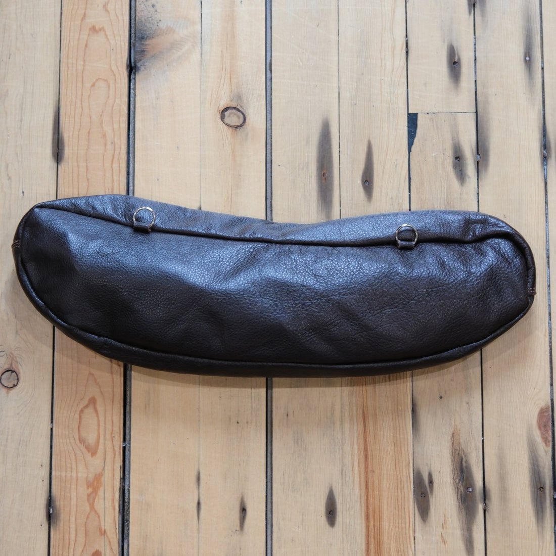 K Bar J Leather Cantle Bag in Chocolate showing the rich, dark leather