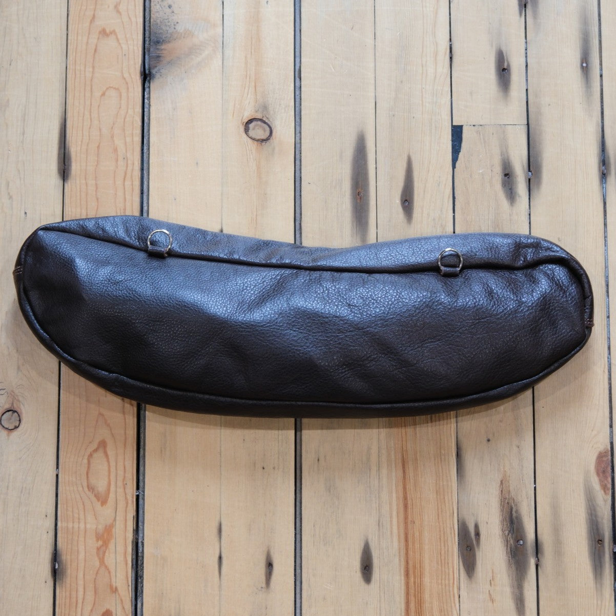 K Bar J Leather Cantle Bag in Chocolate showing the rich, dark leather