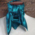 Cowboy Images dark teal charmeuse wild rag 44x44