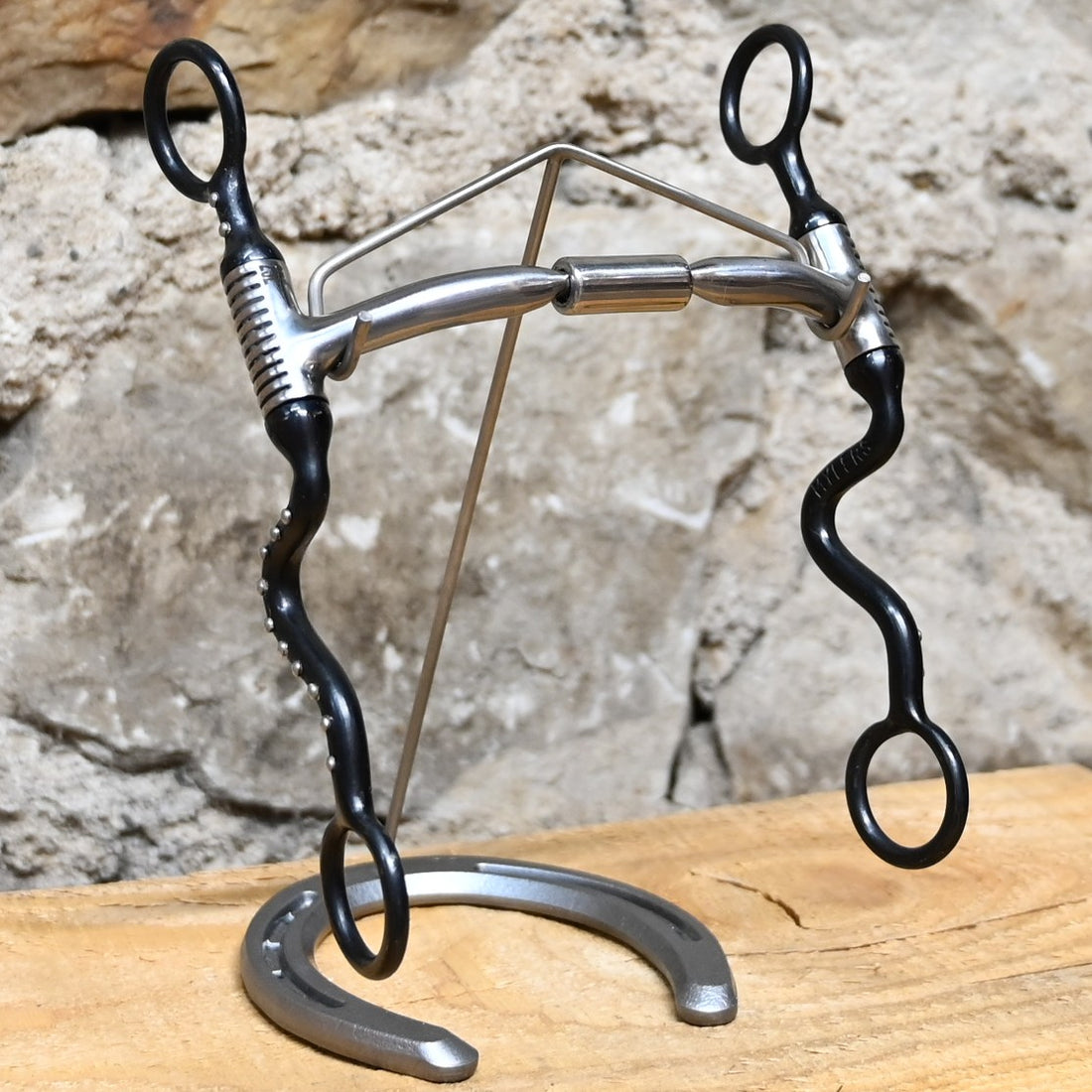 Myler Black Steel Seven Shank bit with wide-barrel comfort snaffle mouthpiece MB 02