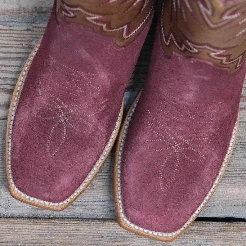 Hyer ROSE HILL 13" - Rolled Oats Top with Burgundy Roughout Vamp