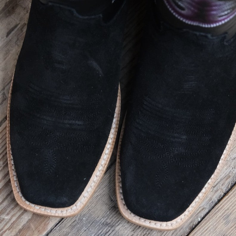 R. Watson Ladies Black Roughout Boots