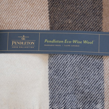 Pendleton Eco-Wise Wool Fringed Throw blanket in a classic woven pattern.