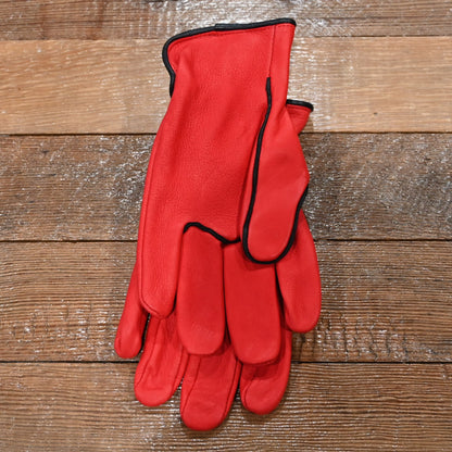 Geier Gloves lightweight red deerskin work glove with black piping