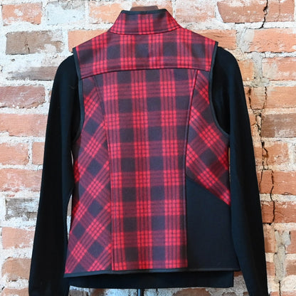 Stormy Kromer Ida Outfitter Vest Black Red Tartan front view