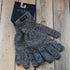 View of Filson Full Finger Knit Gloves featuring ragg-wool knit and rib-knit cuffs with Filson patch