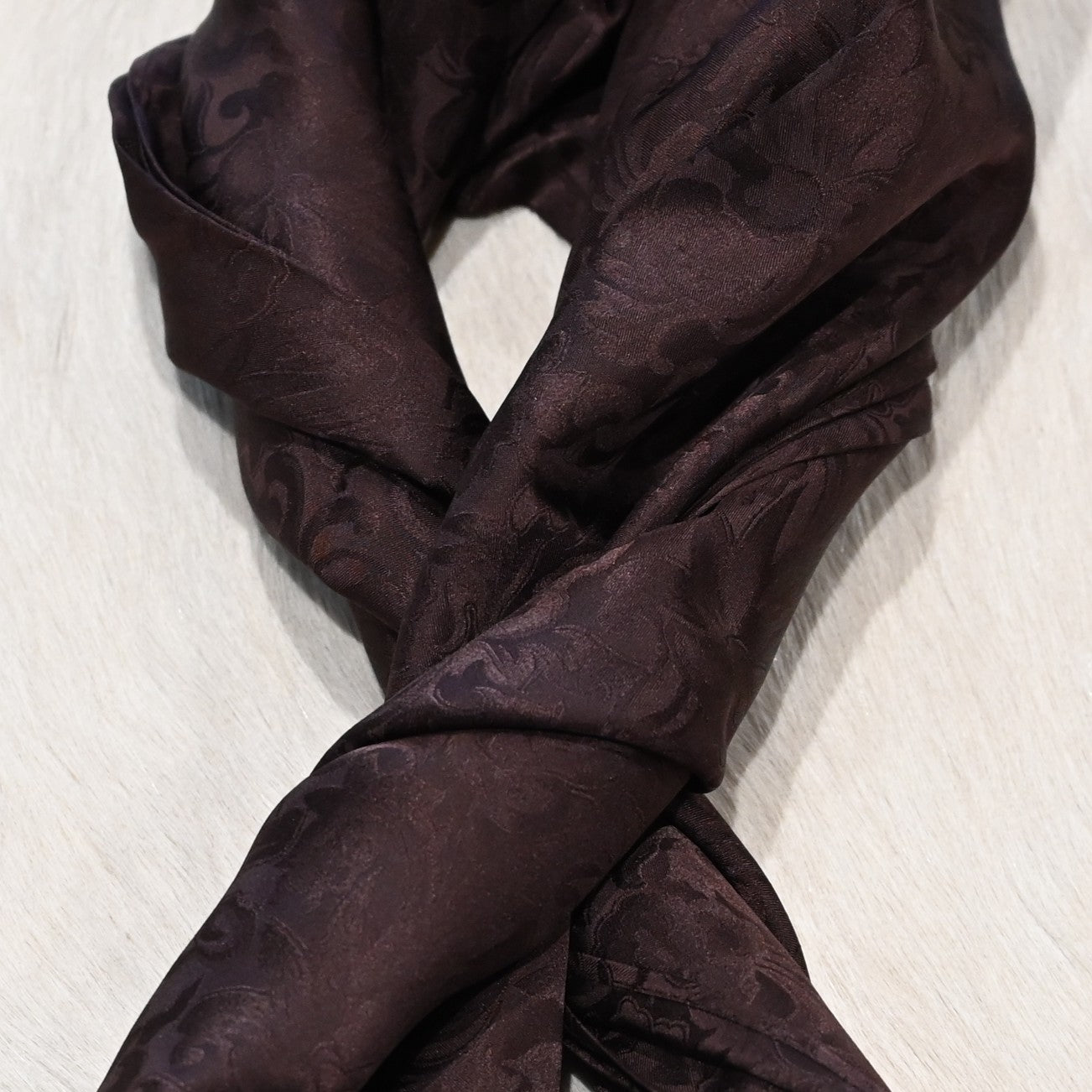 Frontier Jacquard Wild Rag in Chocolate brown woven Western scarf