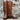 Olathe 17" tall leather polo style boot with brown mule vamp and roper heel