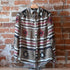 View of Tasha Polizzi Drew Blouse in multicolor Aztec print with long sleeves, button front, and classic collar