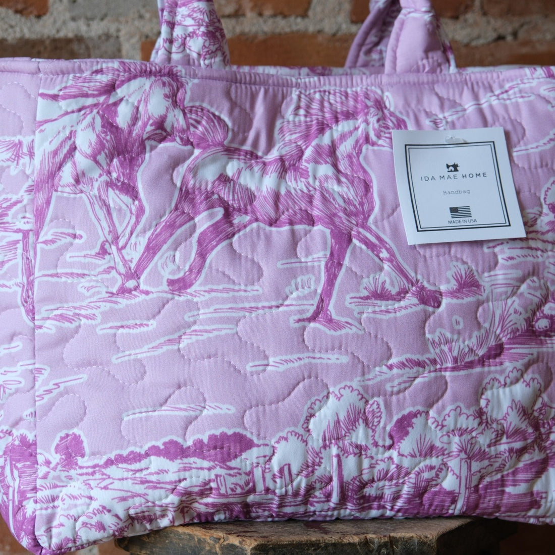 Ida Mae Home - Buffalo Toile Blossom Quilted Handbag