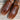 View of Hyer HAYS 13" boots showcasing brown Navaro American Bison vamp and Honey Mestizo cowhide top with Cutter toe and underslung heel