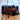 View of Pendleton Brookings Plaid motor robe throw in black, red, and grey with leather carrier