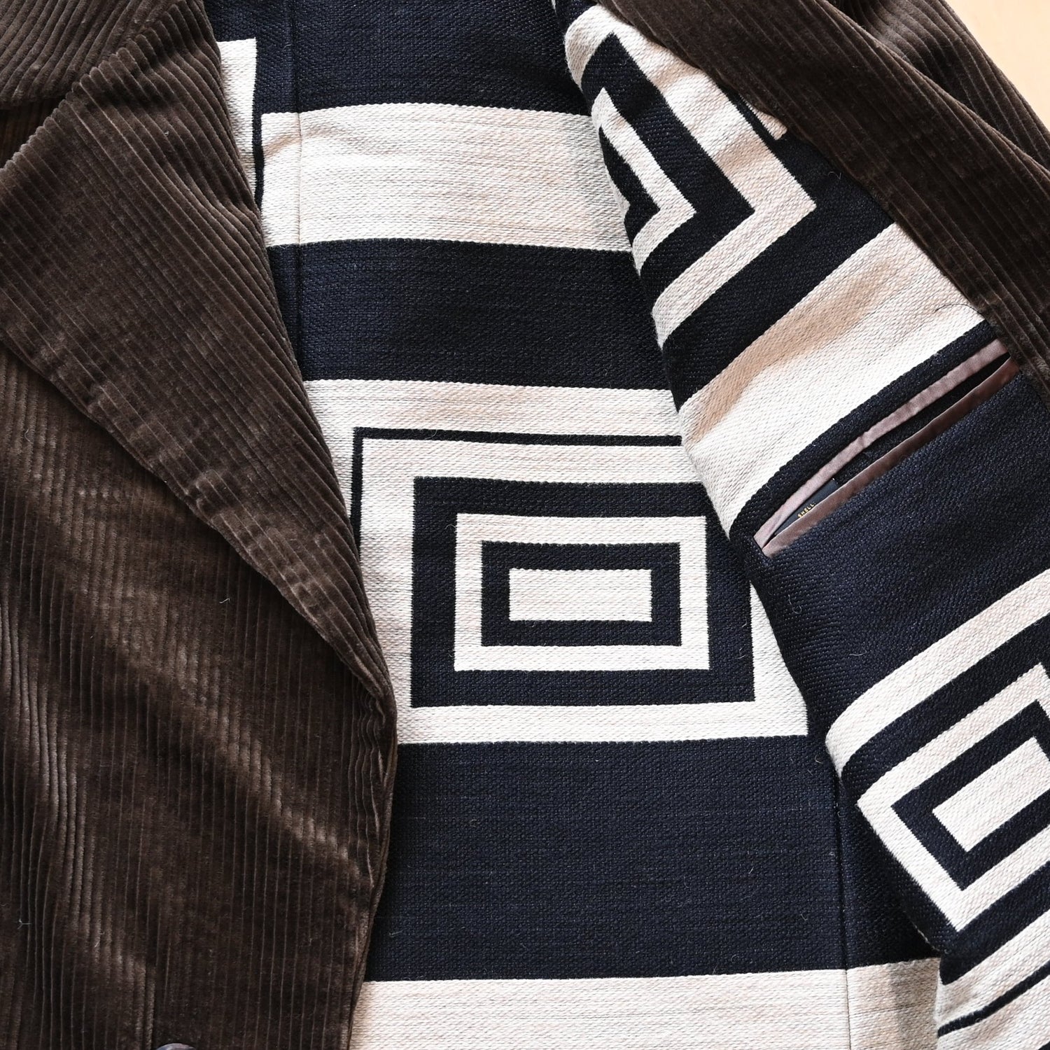 RYAN Originals Brown Corduroy Coat in Italian 5-wale corduroy with blanket lining and horn buttons