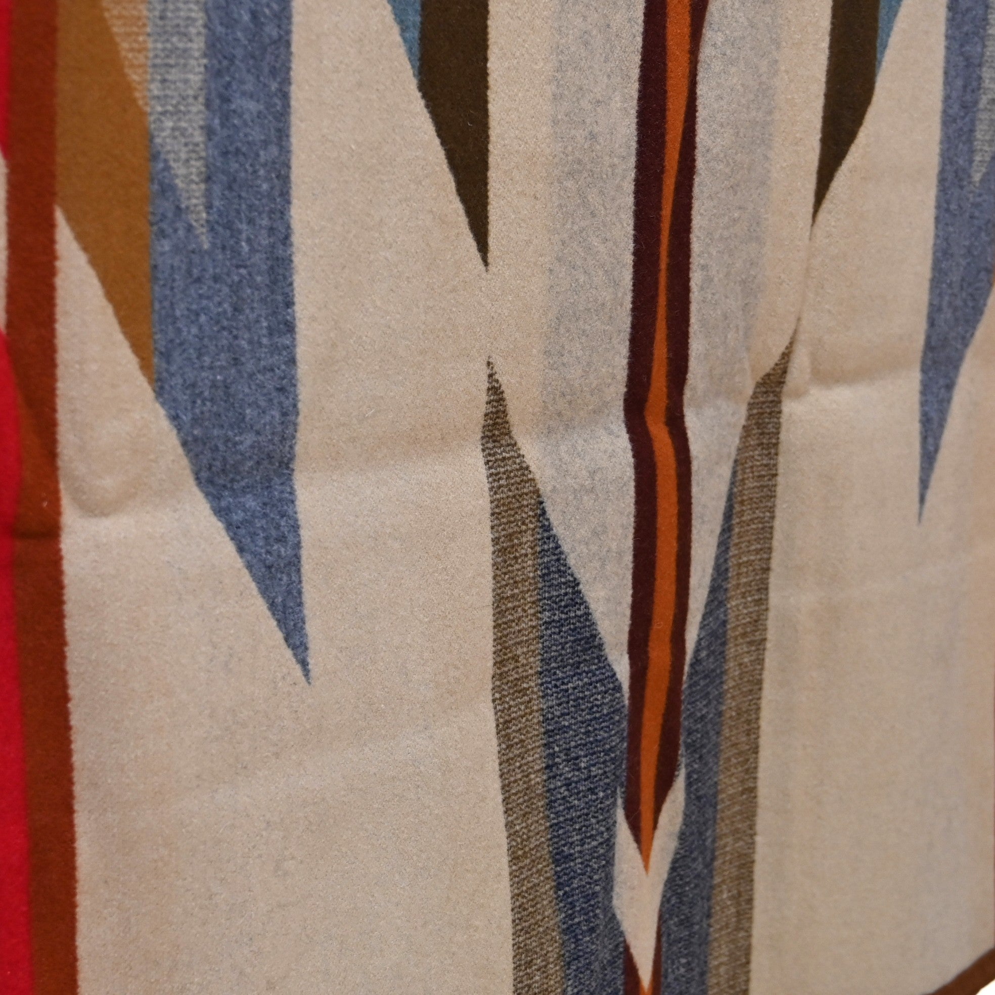 View of Pendleton Wyeth Trail Queen blanket with bold geometric jacquard pattern