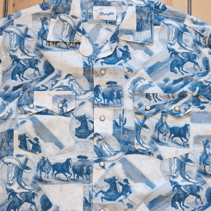 Wrangler Coconut Cowboy Camp Shirt: Cowboy Toile