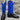 View of Hondo 16" cowboy boot with royal blue top, black retan vamp, pull holes, and medium round toe