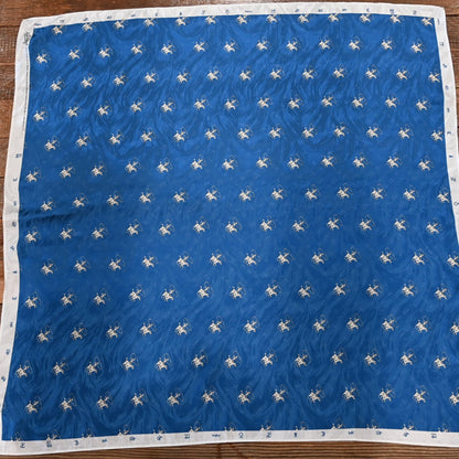 Rockmount denim silk scarf 36x36 with hand-rolled hem and Western jacquard design