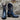 View of Macie Bean 10″ boot with navy glazed cowhide, berry inlays, almond toe, and cowgirl heel