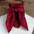 Cowboy Images Jacquard Burgundy Wild Rag 36x36 silk-like scarf with burgundy jacquard weave