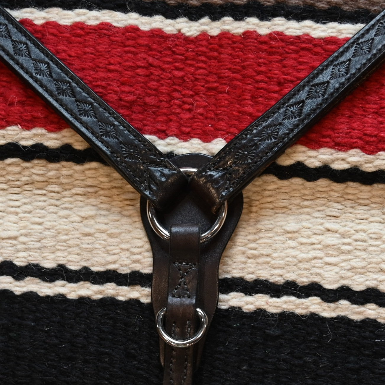 Weaver Trailhead hand tooled slim 1 inch leather breast collar