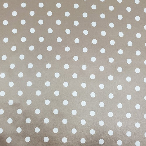 Charmeuse 3/8" White Dot on Mink Wild Rag