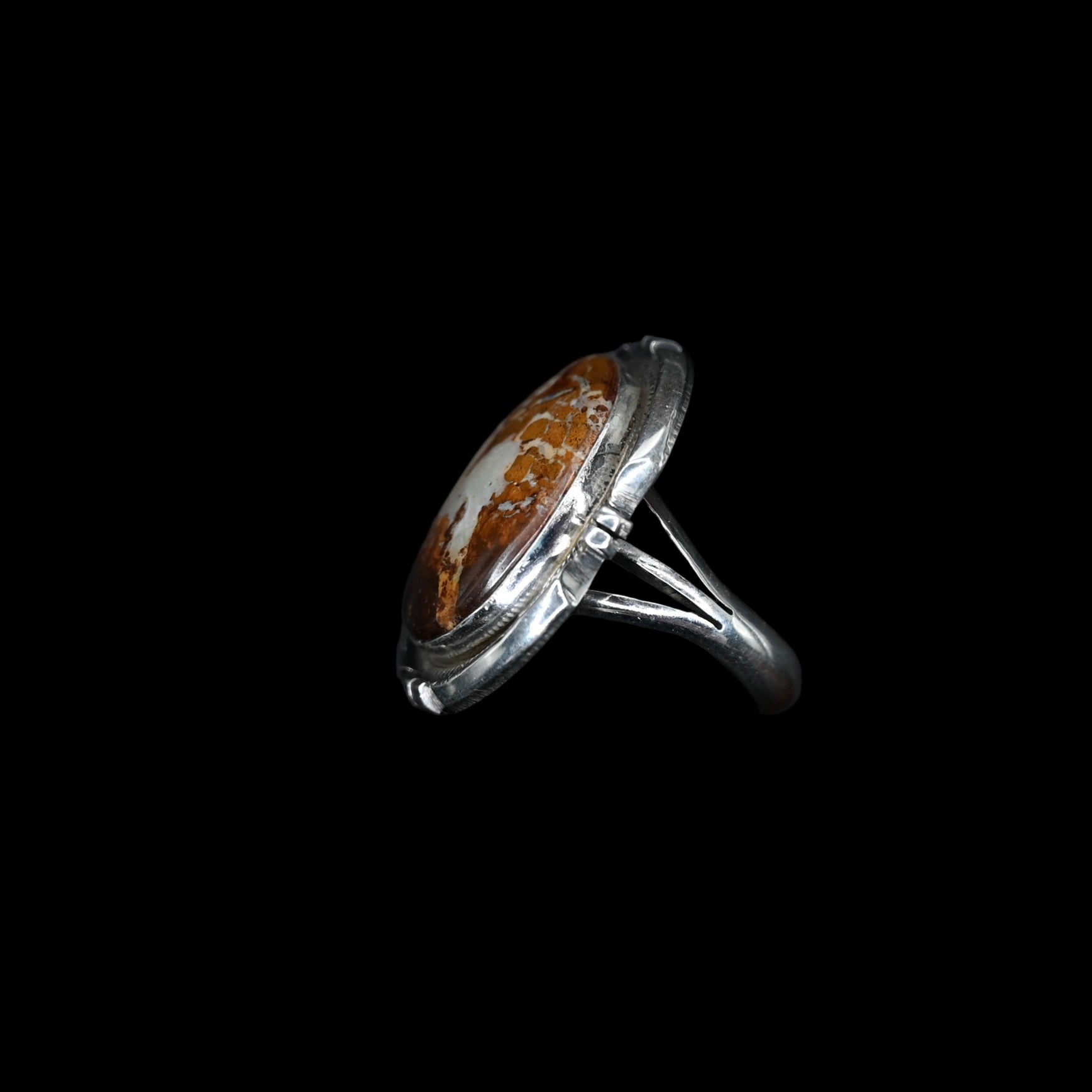 Sunwest Silver Rowdy Billy Boulder Opal Ring in sterling silver with colorful natural boulder opal, size 8