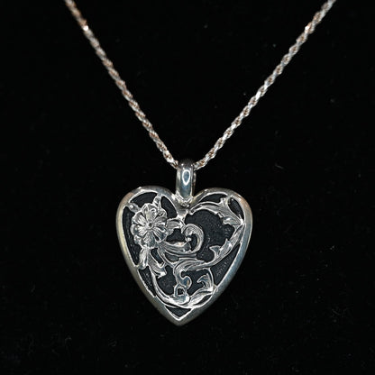 Vogt Silversmiths Lydia pendant sterling silver filigree with oxidized background