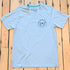 Big Sky Blue No Luck T-Shirt by Sendero with bucking horse graphic and “Luck’s Got Nothin’ to Do With It” text