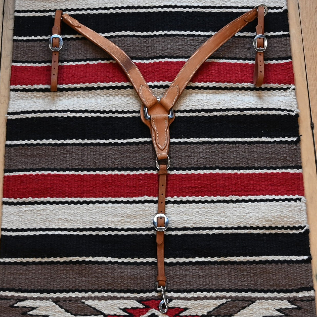 Berlin Custom Leather 1 1/2 inch rough out golden skirting leather breast collar