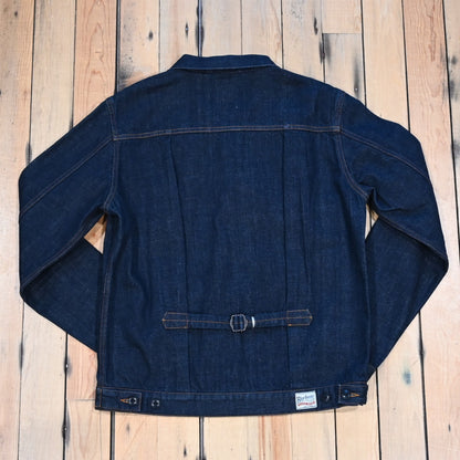 Blue Blanket Denim Jacket in Japanese Indigo with buckle-back cinch and flap pockets