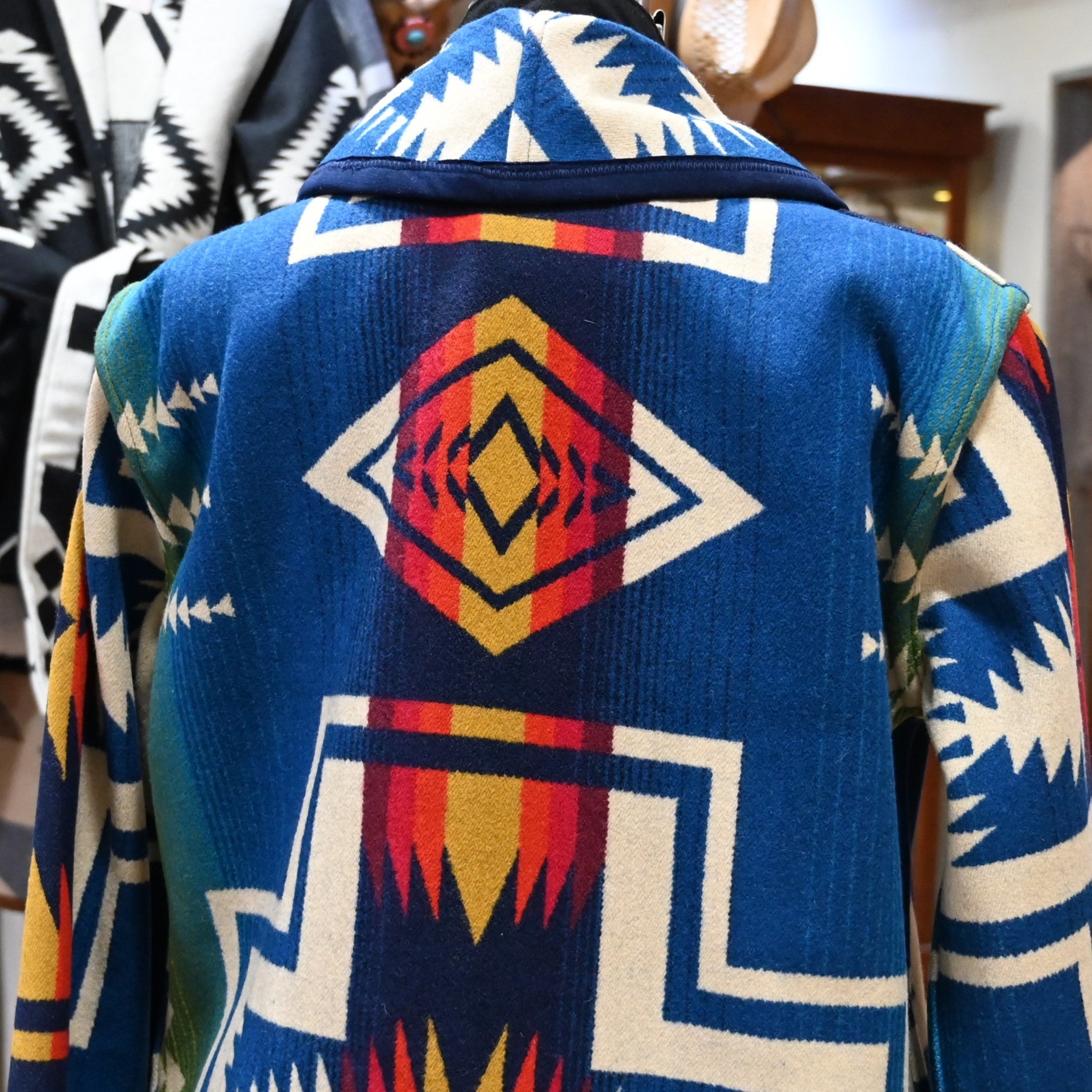 L Seven Century Harding Stadium Short Coat view of back