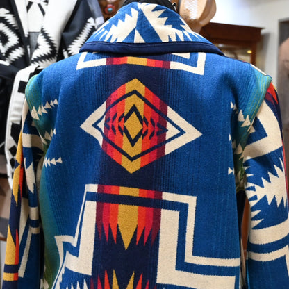 L Seven Century Harding Stadium Short Coat view of back